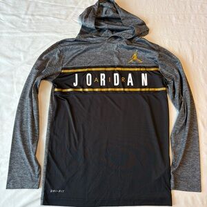 Nike Boys Dri-fit Jordan Long Sleeve Hooded Performance top